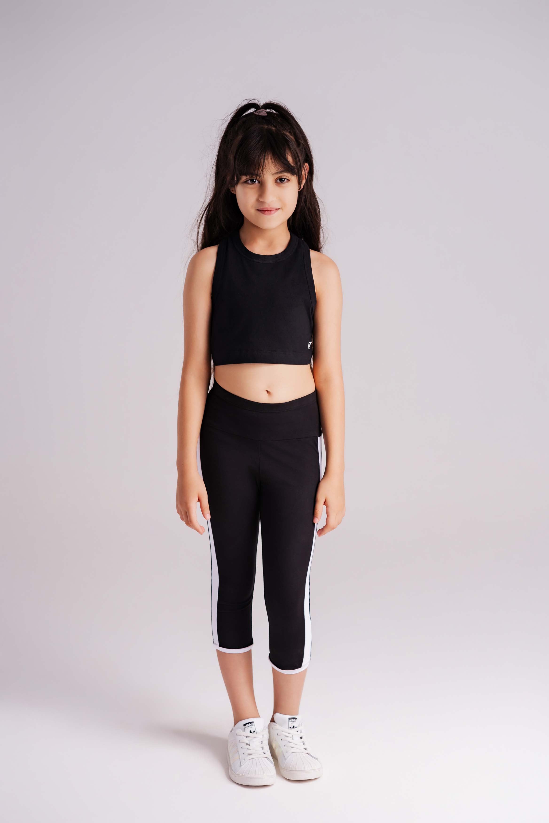 Girls StripeEase Below-Knee Leggings