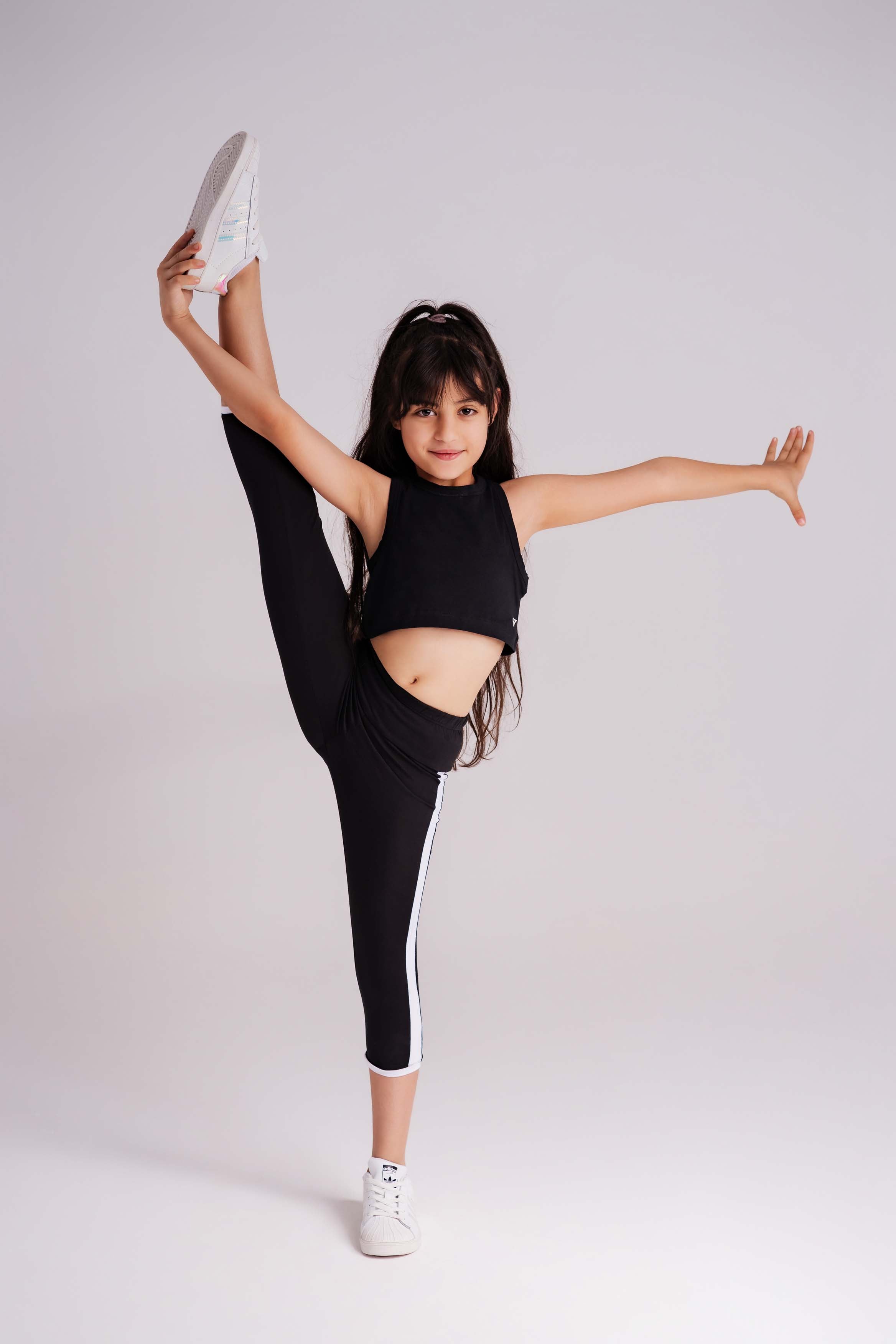 Girls StripeEase Below-Knee Leggings