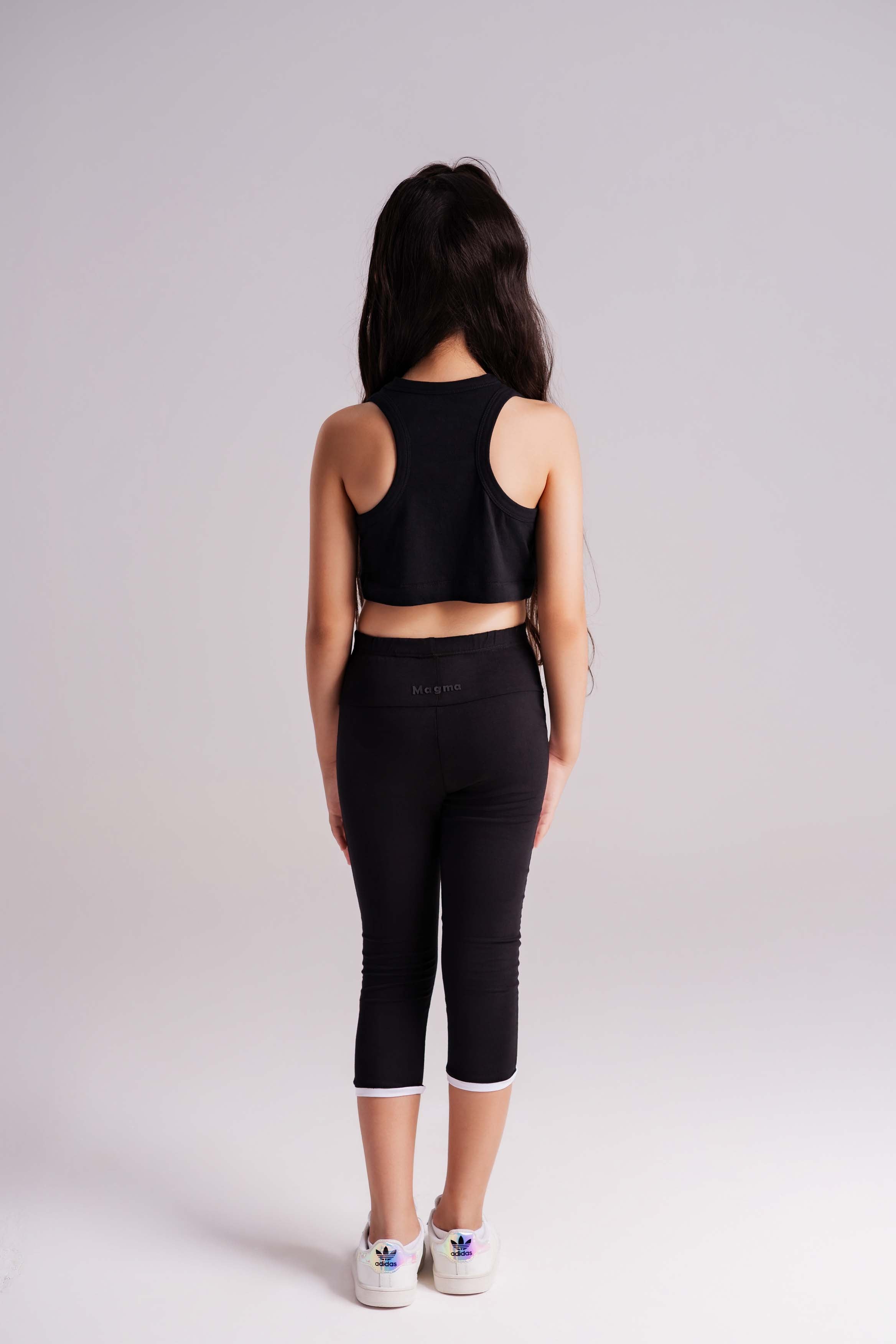 Girls StripeEase Below-Knee Leggings